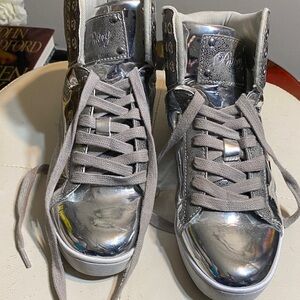 Pastry Metallic Silver High-Top Sneakers